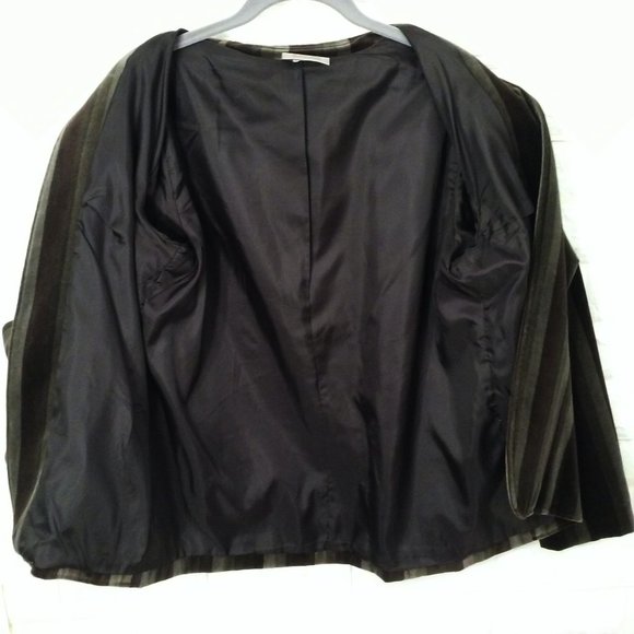 Vintage 70s-80s TanJay Velvet Jacket Steampunk Rocker Striped Ladies M(10) Brown - Picture 7 of 11